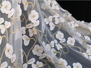 Mesh broderi blonder stoff